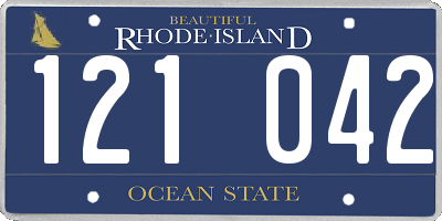 RI license plate 121042