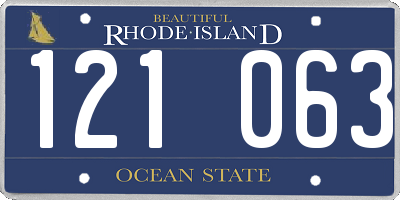 RI license plate 121063