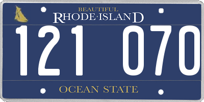 RI license plate 121070