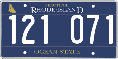 RI license plate 121071