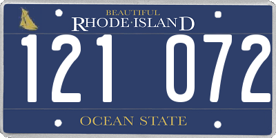 RI license plate 121072