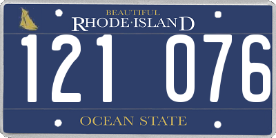 RI license plate 121076
