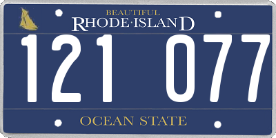 RI license plate 121077