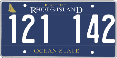 RI license plate 121142