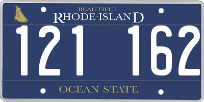 RI license plate 121162