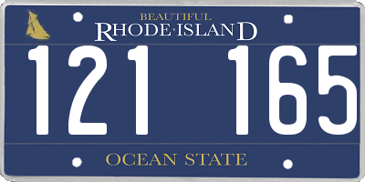 RI license plate 121165