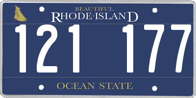 RI license plate 121177