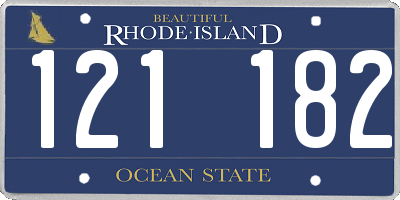 RI license plate 121182
