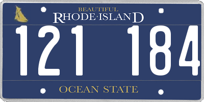 RI license plate 121184