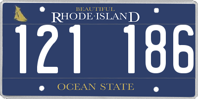 RI license plate 121186