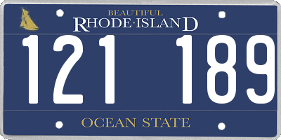 RI license plate 121189