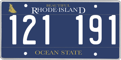 RI license plate 121191