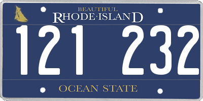 RI license plate 121232