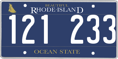 RI license plate 121233