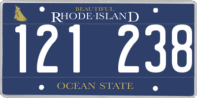 RI license plate 121238