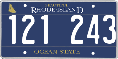 RI license plate 121243