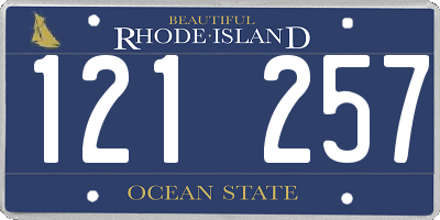 RI license plate 121257