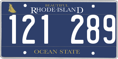 RI license plate 121289