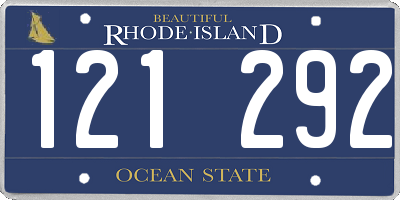 RI license plate 121292