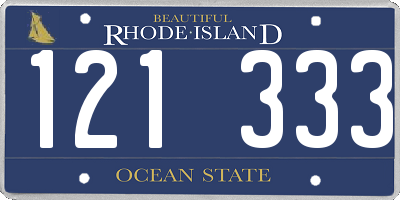 RI license plate 121333