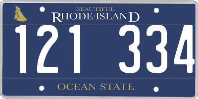RI license plate 121334