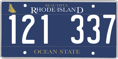 RI license plate 121337