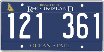 RI license plate 121361