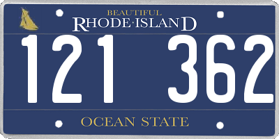 RI license plate 121362