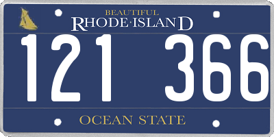 RI license plate 121366