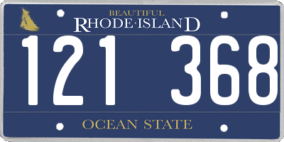 RI license plate 121368