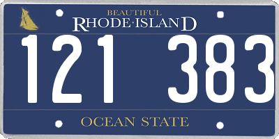 RI license plate 121383