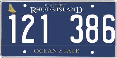 RI license plate 121386