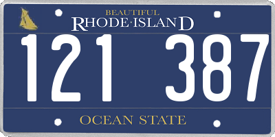 RI license plate 121387
