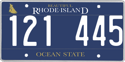 RI license plate 121445
