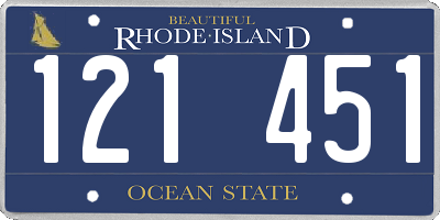 RI license plate 121451