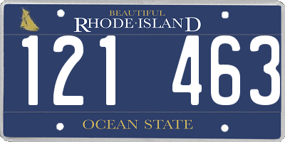 RI license plate 121463