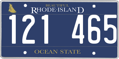 RI license plate 121465