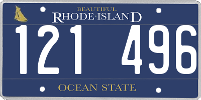 RI license plate 121496