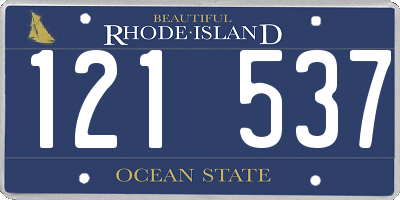RI license plate 121537