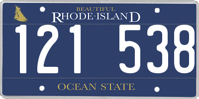 RI license plate 121538