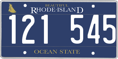 RI license plate 121545
