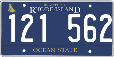 RI license plate 121562