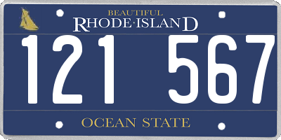 RI license plate 121567