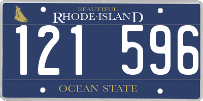 RI license plate 121596