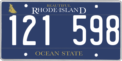 RI license plate 121598