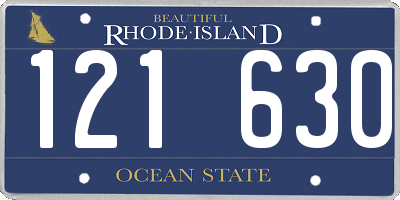 RI license plate 121630