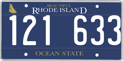 RI license plate 121633