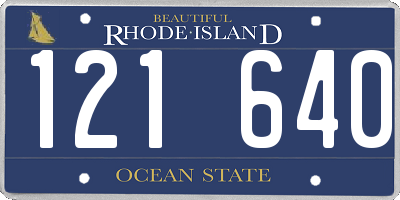 RI license plate 121640