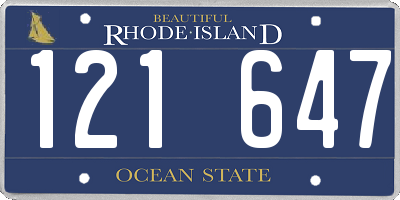 RI license plate 121647