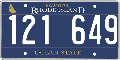 RI license plate 121649